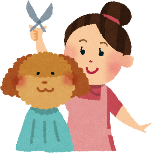 Hand-drawn Illustration of Dog Grooming